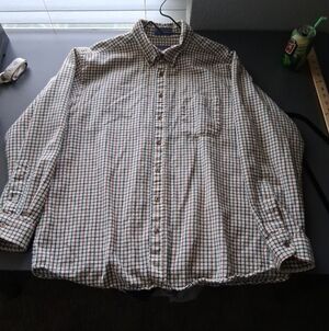 Vintage Pendleton Wool Plaid Cream Flannel Large. Tall